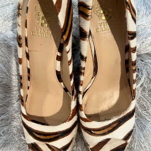 Vince Camuto Zebra Print wedge Heels - Brown and White